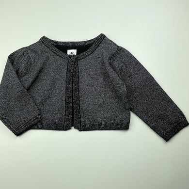 Girls H&T, black & silver knit bolero cardigan, EUC, size 4,  