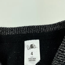 Load image into Gallery viewer, Girls H&amp;T, black &amp; silver knit bolero cardigan, EUC, size 4,  