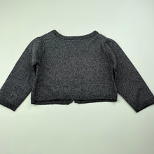 Load image into Gallery viewer, Girls H&amp;T, black &amp; silver knit bolero cardigan, EUC, size 4,  
