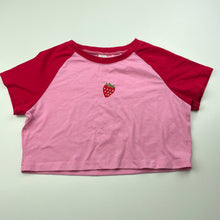 Load image into Gallery viewer, Girls SHEIN, pink &amp; red cropped t-shirt / top, GUC, size 10,  