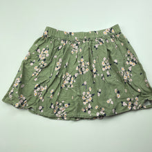 Load image into Gallery viewer, Girls Cotton On, khaki foral skirt, elasticated, purple marks on back, FUC, size 3-4,  