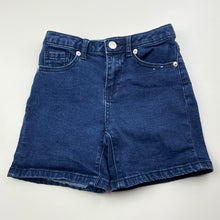 Load image into Gallery viewer, Girls Tilii, dark stretch denim jean shorts, adjustable, GUC, size 8,  