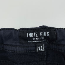 Load image into Gallery viewer, Boys Indie, navy stretch cotton shorts, adjustable, GUC, size 12,  