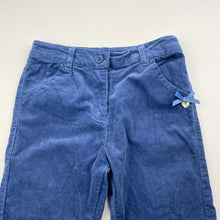 Load image into Gallery viewer, Girls eligo, blue stretch corduroy pants, adjustable, Inside leg: 48cm, EUC, size 5-6,  