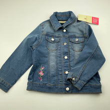 Load image into Gallery viewer, Girls Lily &amp; Dan, embroidered stretch denim jacket, NEW, size 4,  