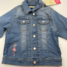 Load image into Gallery viewer, Girls Lily &amp; Dan, embroidered stretch denim jacket, NEW, size 4,  
