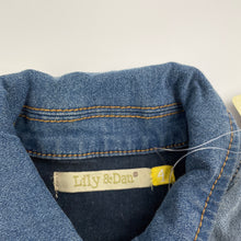 Load image into Gallery viewer, Girls Lily &amp; Dan, embroidered stretch denim jacket, NEW, size 4,  
