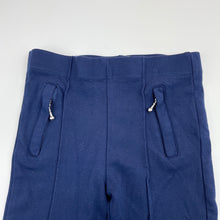 Load image into Gallery viewer, Girls Bardot Junior, navy stretchy pants, elasticated, Inside leg: 40.5cm, GUC, size 4,  