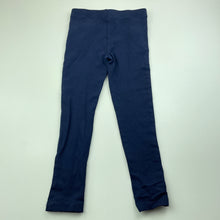 Load image into Gallery viewer, Girls Bardot Junior, navy stretchy pants, elasticated, Inside leg: 40.5cm, GUC, size 4,  