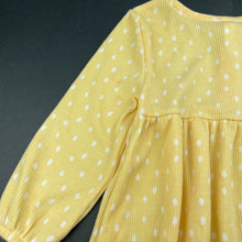 Load image into Gallery viewer, Girls KID, yellow &amp; white waffle casual dress, FUC, size 2, L: 55cm