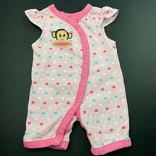 Load image into Gallery viewer, Girls Small Paul, pink romper, hearts, GUC, size 0000,  