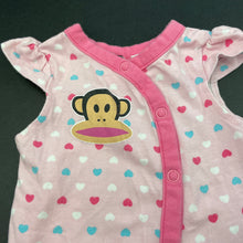 Load image into Gallery viewer, Girls Small Paul, pink romper, hearts, GUC, size 0000,  