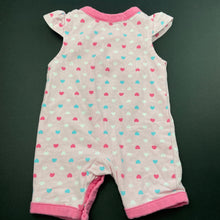 Load image into Gallery viewer, Girls Small Paul, pink romper, hearts, GUC, size 0000,  