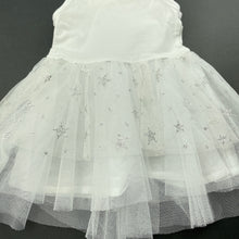Load image into Gallery viewer, Girls Baby by Djs, white tulle party dress, stars, GUC, size 0, L: 38cm