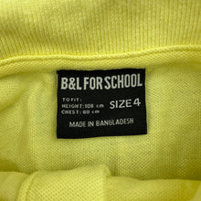 Load image into Gallery viewer, unisex B&amp;L, yellow cotton school polo shirt top, EUC, size 4,  
