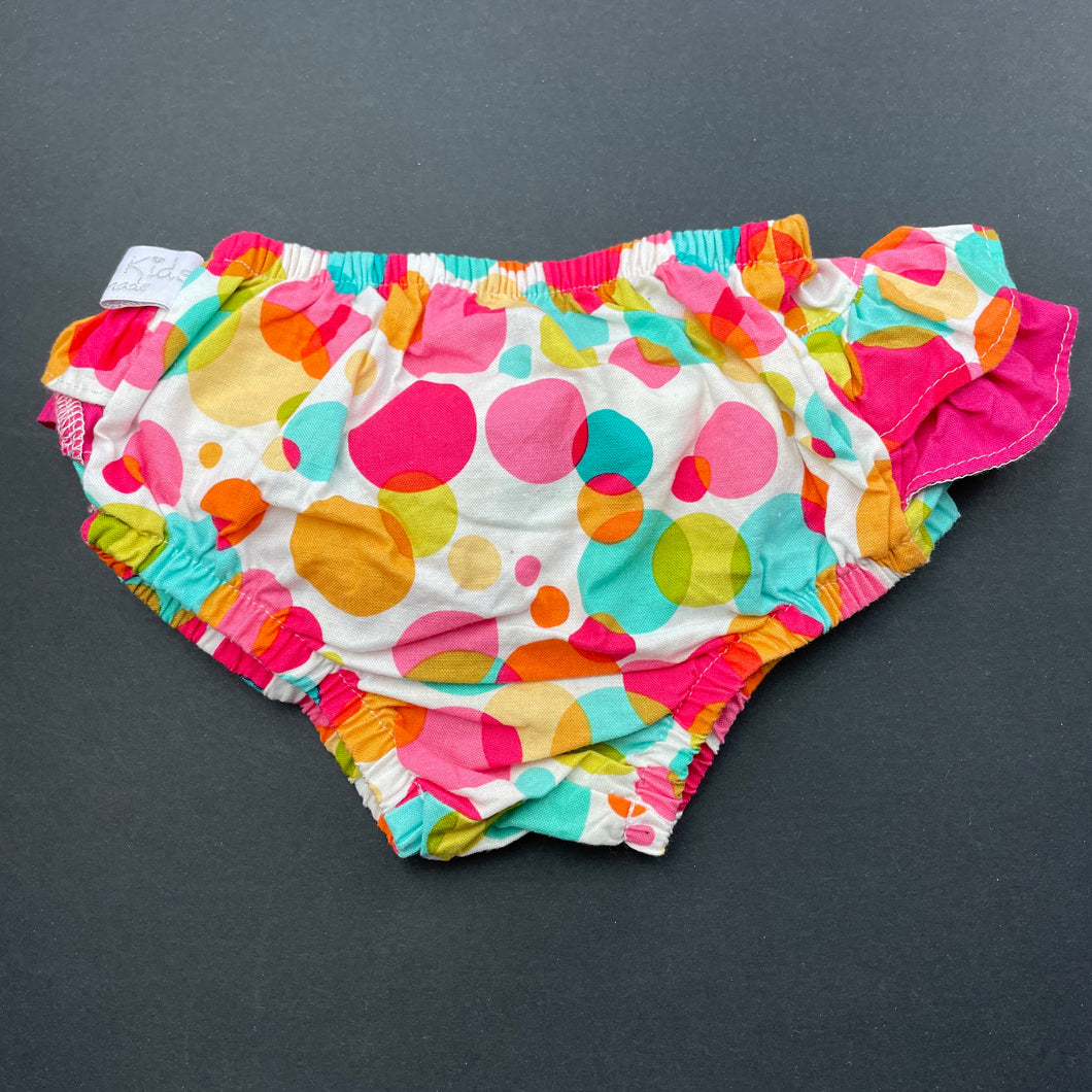 Girls Gelati Kids, cotton ruffle nappy cover / bloomers, EUC, size 000,  