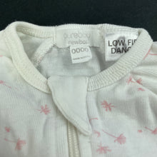 Load image into Gallery viewer, Girls purebaby, organic cotton zip coverall / romper, FUC, size 0000,  