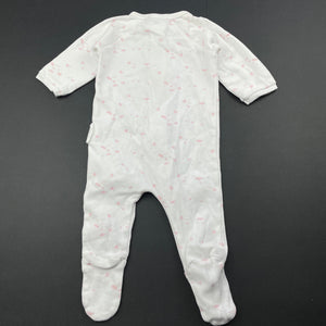 Girls purebaby, organic cotton zip coverall / romper, FUC, size 0000,  