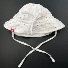 Load image into Gallery viewer, Girls OUCH, red &amp; white spot cotton hat, EUC, size 0-1,  