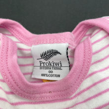 Load image into Gallery viewer, Girls ProKiwi, striped cotton bodysuit / romper, GUC, size 00,  