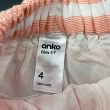 Load image into Gallery viewer, Girls Anko, cotton lined skirt, elasticated, L: 28cm, EUC, size 4,  