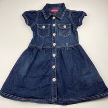 Load image into Gallery viewer, Girls SODA kids, dark stretch denim casual dress, FUC, size 7-8, L: 58cm