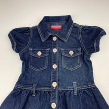 Load image into Gallery viewer, Girls SODA kids, dark stretch denim casual dress, FUC, size 7-8, L: 58cm