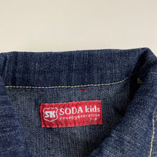Load image into Gallery viewer, Girls SODA kids, dark stretch denim casual dress, FUC, size 7-8, L: 58cm