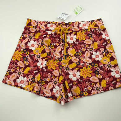 Girls Anko, floral cotton shorts, elasticated, NEW, size 12,  