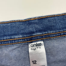 Load image into Gallery viewer, Boys Anko, blue stretch denim jean shorts, adjustable, GUC, size 12,  