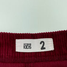 Load image into Gallery viewer, Girls Cotton On, corduroy cotton skirt, adjustable, L: 22cm, EUC, size 2,  