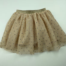 Load image into Gallery viewer, Girls H&amp;M, lined gold tulle party skirt, elasticated, L: 27cm, EUC, size 3,  