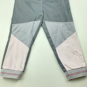 Girls Body Glove, grey & pink track pants, elasticated,  Inside leg: 29cm, EUC, size 1-2,  
