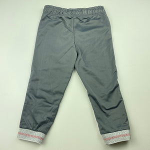 Girls Body Glove, grey & pink track pants, elasticated,  Inside leg: 29cm, EUC, size 1-2,  