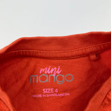 Load image into Gallery viewer, Girls Mango, orange cotton tie front top, EUC, size 4,  