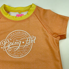 Load image into Gallery viewer, Girls Piping Hot, short sleeve rashie / swim top, EUC, size 7,  