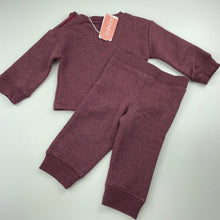 Load image into Gallery viewer, Girls McKenzie, burgundy fleece lined track top &amp; bottoms, elasticated, NEW, size 0,  
