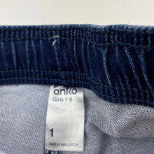 Load image into Gallery viewer, Girls Anko, stretchy denim pants / bottoms, elasticated, EUC, size 1,  