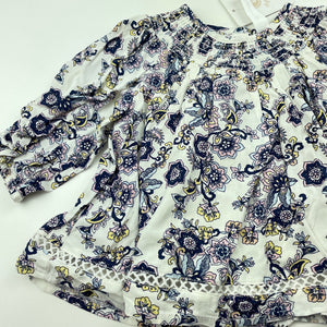Girls Dymples, cotton lined floral swing top, NEW, size 00,  