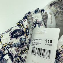 Load image into Gallery viewer, Girls Dymples, cotton lined floral swing top, NEW, size 00,  