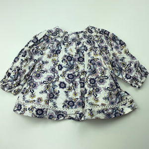 Girls Dymples, cotton lined floral swing top, NEW, size 00,  