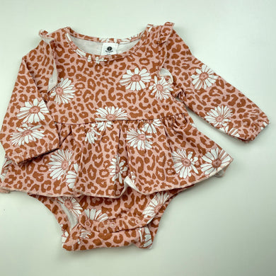 Girls Dymples, long sleeve floral romper dress, NEW, size 00,  