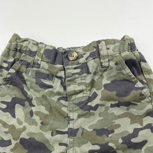 Load image into Gallery viewer, Boys Dymples, khaki camo print cotton shorts, adjustable, NEW, size 1,  