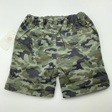 Load image into Gallery viewer, Boys Dymples, khaki camo print cotton shorts, adjustable, NEW, size 1,  
