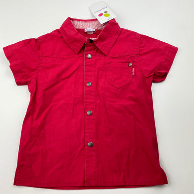 Boys P'tit Bisou, lightweight cotton short sleeve shirt, poppers, NEW, size 12 months,  