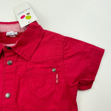 Load image into Gallery viewer, Boys P&#39;tit Bisou, lightweight cotton short sleeve shirt, poppers, NEW, size 12 months,  