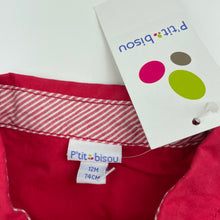 Load image into Gallery viewer, Boys P&#39;tit Bisou, lightweight cotton short sleeve shirt, poppers, NEW, size 12 months,  