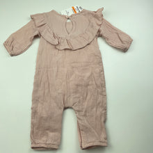 Load image into Gallery viewer, Girls Baby Baby, embroidered lightweight crinkle cotton romper, NEW, size 00,  