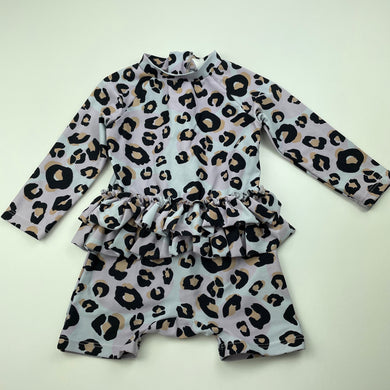 Girls Dymples, long sleeve swim one-piece, FUC, size 0,  