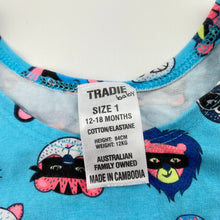 Load image into Gallery viewer, Boys Tradie Baby, blue stretchy singlet top, EUC, size 1,  